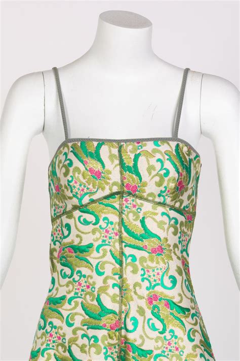 prada brocade dress|Prada Green Brocade A.